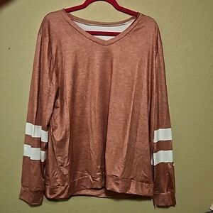 NWOT V Neck Pink Long Sleeved T-shirt